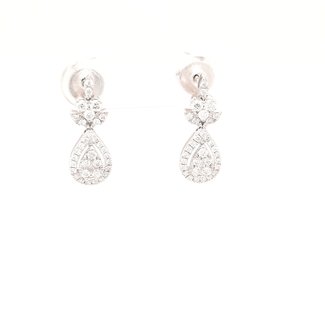 Pear Shaped Diamond Drop Earrings 0.46 ctw