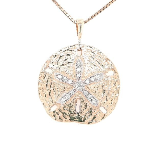 22 Karat Gold Sand Dollar Charm Necklace - David Tishbi Jewelry