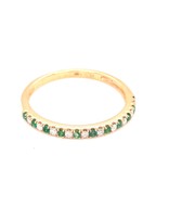Emerald (0.17 ctw) And Diamond (0.08 ctw) Stackable Ring
