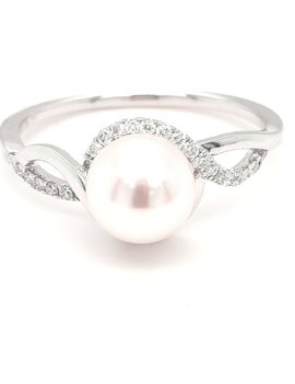 Pearl And Diamond Band (0.12 ctw)