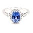 Sapphire (1.46 ct) & diamond (0.30 ctw) halo ring 14k white gold