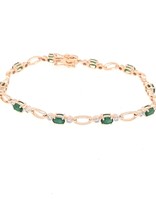 Emerald (2.10 ctw) And Diamond (0.42 ctw) Bracelet