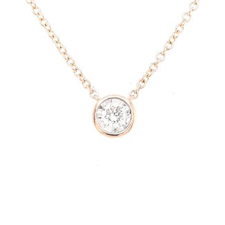 Diamond bezel set pendant, 14k yellow gold 0.33 ctw