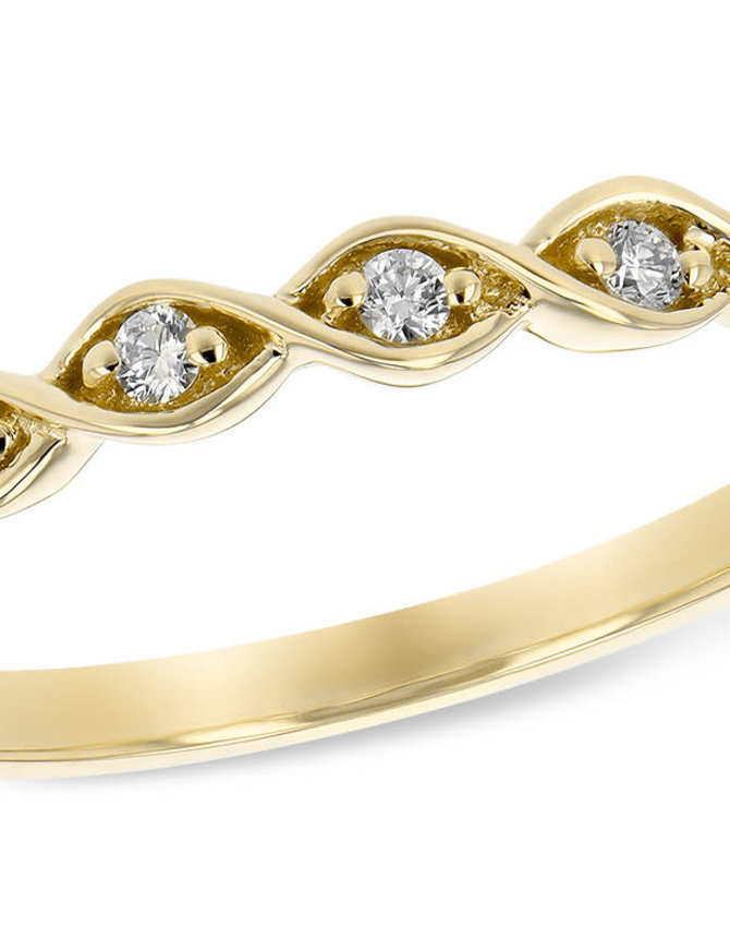 Diamond (0.12 ctw) marquise-look band, 14k yellow gold