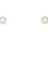 Diamond (0.10ctw) bezel stud earring, 14k yellow gold