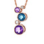 Multi-gemstone (2.18ctw) & diamond (0.10ctw) fashion necklace with chain,  14k rose gold