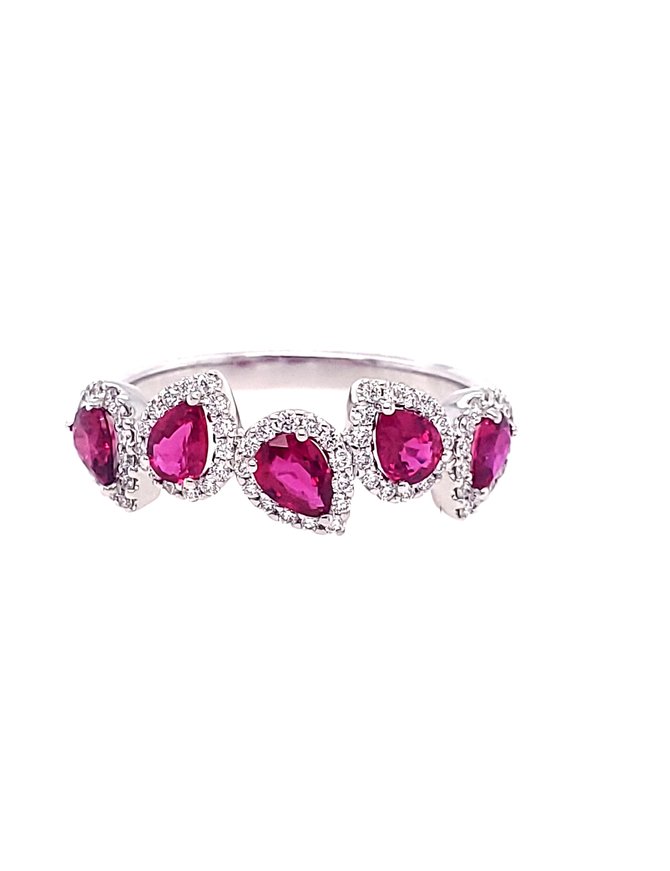 Ruby  (0.90ctw) And Diamond (0.24ctw) Ring