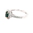 Emerald (0.37 ct) & diamond (0.19 ctw) oval halo ring 18k white gold 3.4 gr