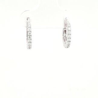 Diamond (0.23 ctw) hoop earrings 14k white gold 2.10 gr