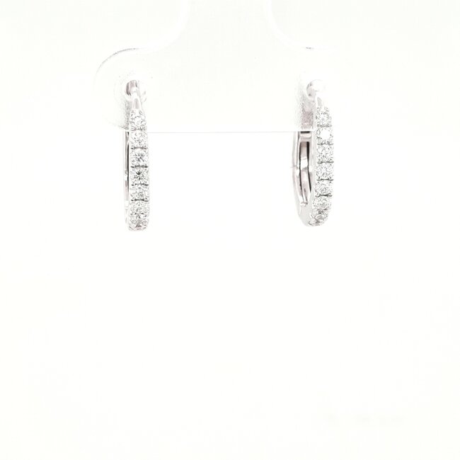 Diamond (0.23 ctw) hoop earrings 14k white gold 2.10 gr