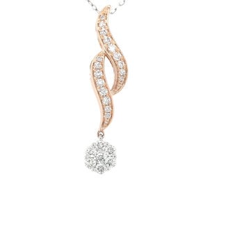 TQ Original diamond (0.50ctw) mistletoe pendant 14k yellow gold