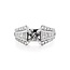Diamond (0.95ctw) baguette/round bridal setting, 14k white gold 6.1 gr