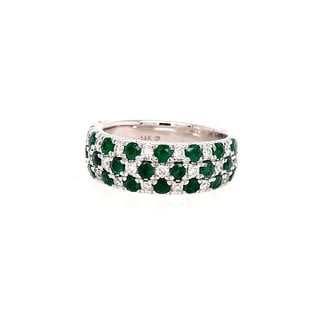 Emerald (0.26 ctw) And Diamond (0.030 ctw) Band