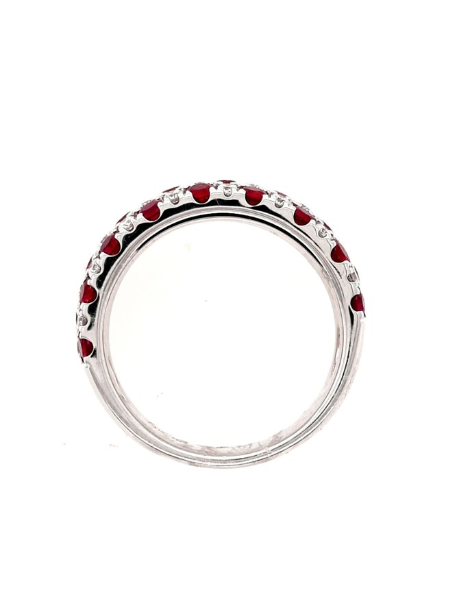 Ruby (1.48ctw) And Diamond (0.38 ctw) Ring White Gold