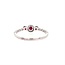 Three Round Dainty Ruby - Diamond Ring