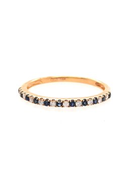 Sapphire (0.20 ctw) & diamond (0.08 ctw) stackable band 14k yellow gold