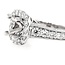 Diamond (1.30ctw) halo bridal setting, 14k white gold, shown with a cz center, center stone sold separately