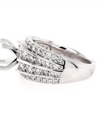 Diamond (1.50 ctw) 4-row bridal setting, 18k white gold