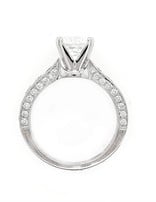 Diamond (1.09 ctw) channel set setting, 14k white gold, shown with a cz, center stone not included