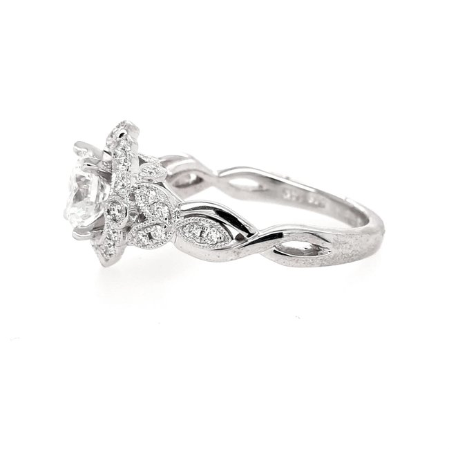 Diamond (0.33 ctw) bridal setting vintage 14k white gold 5.3 gr