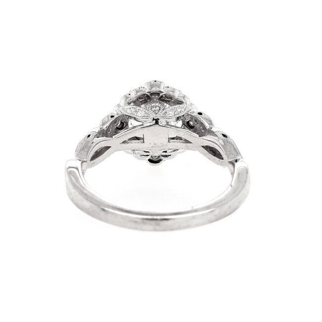 Diamond (0.33 ctw) bridal setting vintage 14k white gold 5.3 gr