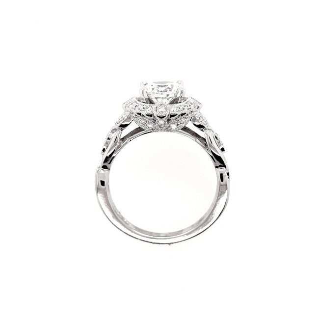 Diamond (0.33 ctw) bridal setting vintage 14k white gold 5.3 gr