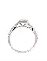 Diamond (0.54 ctw) square halo twisted band ring 14k white gold