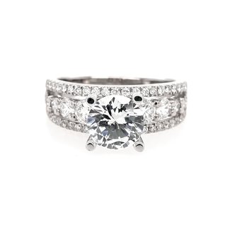 Diamond (0.75 ctw) double prong look setting,14k white gold