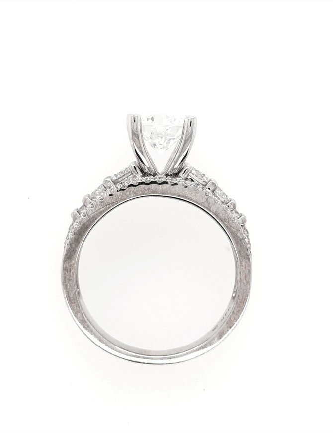 Diamond (0.75 ctw) double prong look setting,14k white gold