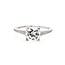 Diamond (0.33 ctw) setting CZ ctr 18k white gold 3.2 gr