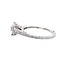 Diamond (0.33 ctw) setting CZ ctr 18k white gold 3.2 gr