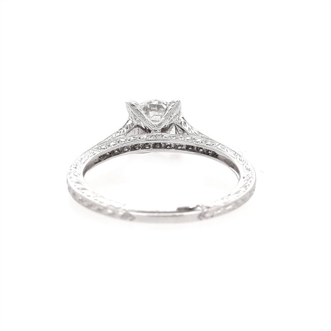Diamond (0.33 ctw) setting CZ ctr 18k white gold 3.2 gr
