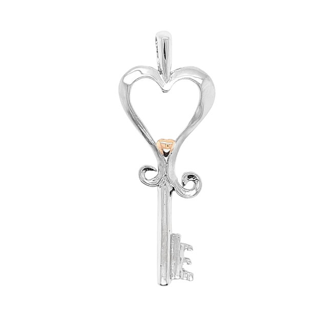 TQ Original "Key to her Heart" pendant, 14k white gold