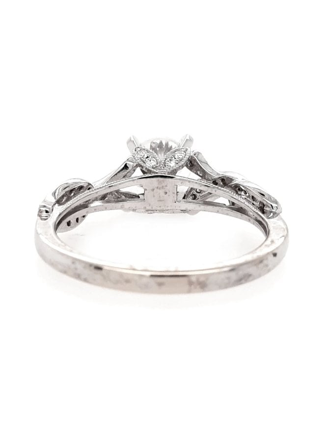 Diamond (0.21 ctw) braided setting, 14k white gold, shown with a cz, center stone not included