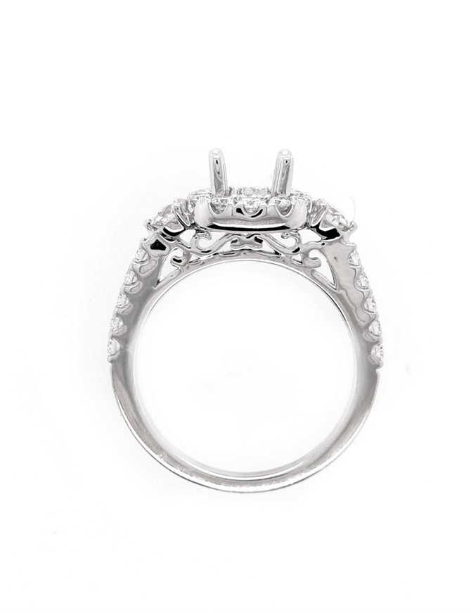 Diamond (0.75 ctw) halo setting, 14k white gold, center stone not included
