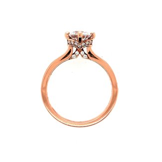 Diamond (0.33ctw, cz ctr) fancy head, 14k rose gold 3.5 gr