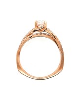 Diamond (0.59 ct center H/VS1, 0.87 ctw) engagement ring, 14k yellow gold