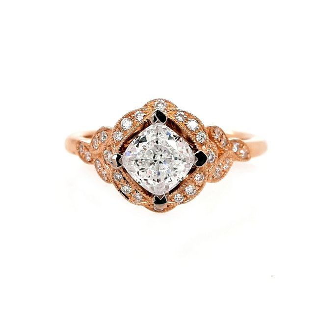 Diamond (0.14 ctw) antique setting, 14k yellow gold