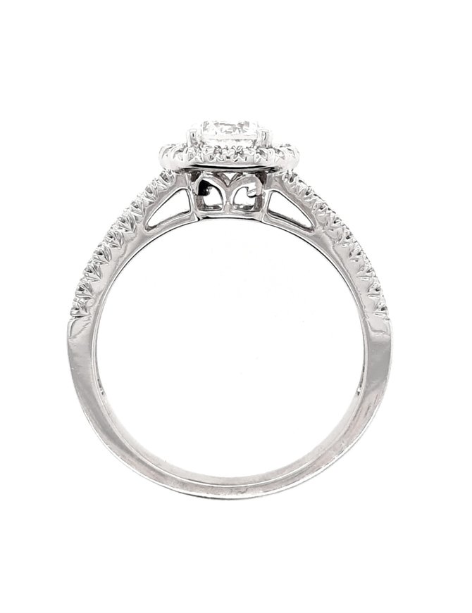 Diamond (.70 ct center 1.00 ctw) Halo Engagement Ring 14 kt White Gold 4.0g
