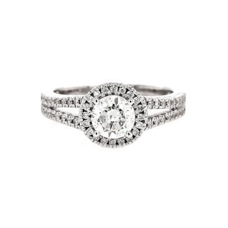 Diamond (.70 ct center 1.00 ctw) Halo Engagement Ring 14 kt White Gold 4.0g