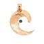 TQ Original blue diamond (0.07ct) "Wave of Life" pendant, 14k yellow gold