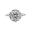 Diamond (0.19 ctw) vintage halo bridal setting with band, 14k white gold