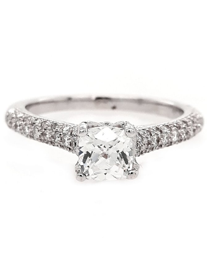 Diamond (0.43ctw) engagement ring setting, 14k white gold