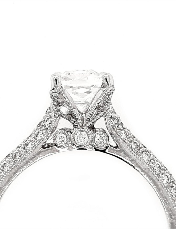 Diamond (0.43ctw) engagement ring setting, 14k white gold