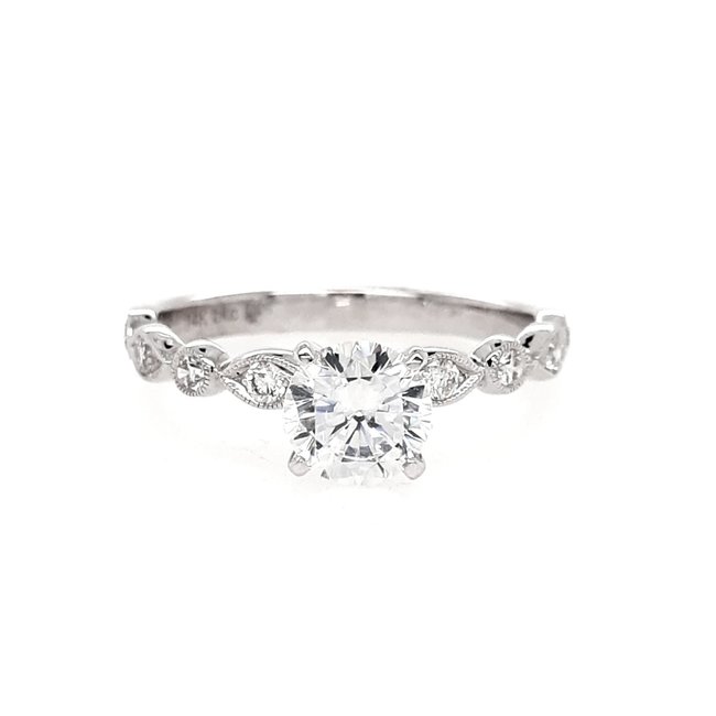 Diamond (0.44 ctw) setting with band set,14k white gold 4.57 grams