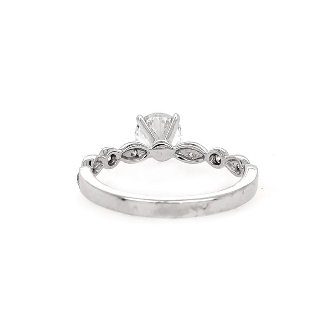 Diamond (0.44 ctw) setting with band set,14k white gold 4.57 grams