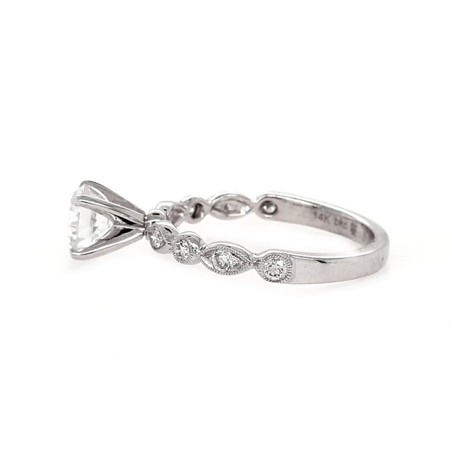 Diamond (0.44 ctw) setting with band set,14k white gold 4.57 grams