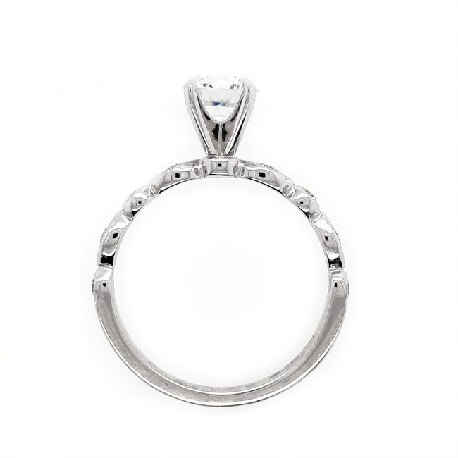 Diamond (0.44 ctw) setting with band set,14k white gold 4.57 grams