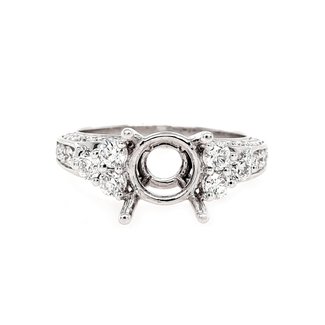 Diamond (0.82 ctw) engagement ring setting, 18k white gold