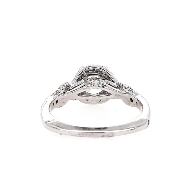 Diamond (0.37 ctw) twist setting CZ ctr 14k white gold 4.1 gr